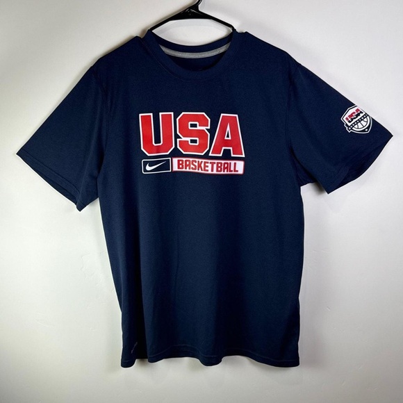 Nike Men's Navy USA Basketball Tee - Picture 1 of 7